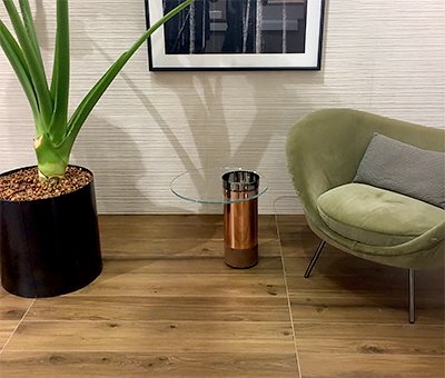 Schöne Holzoptikfliese gesehen auf der Cersaie 2017