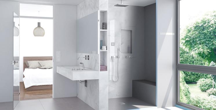 Dusche mit Sitzbank und wedi Nischen - Wellnessoase & Stauraum Dusche mit Sitzbank und wedi Nischen - Wellnessoase & Stauraum