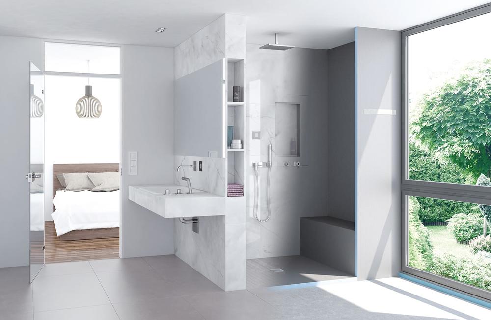 Dusche mit Sitzbank und wedi Nischen - Wellnessoase & Stauraum Dusche mit Sitzbank und wedi Nischen - Wellnessoase & Stauraum