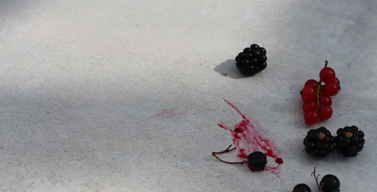 Früchte und Beeren Flecken auf Fliesen entfernen