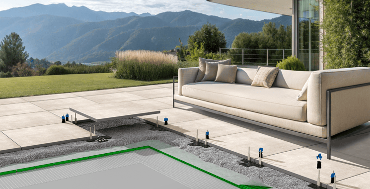 Terrassenfliesen mit Drainage von Gutjahr
